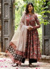 Maroon Colour Rayon Printed Kurti With Pant Dupatta Suppliers In India Aaradhna 2034